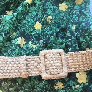 YSL Rive Gauche wide raffia belt, medium or large